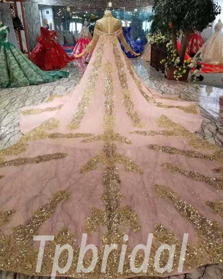 pink and gold wedding dress-0406-08