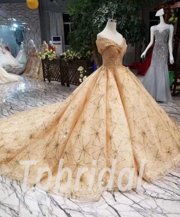 gold prom dress plus size-418-03