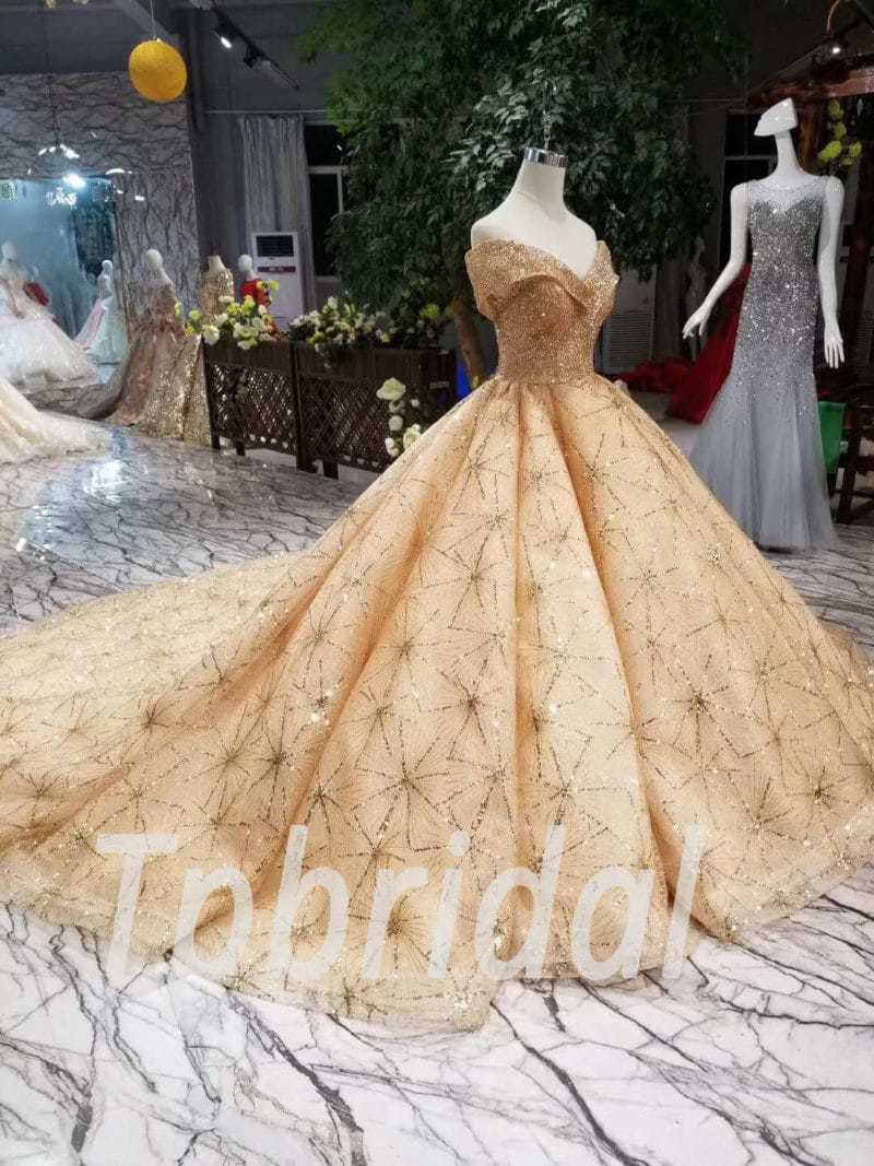 plus size gold ball gowns