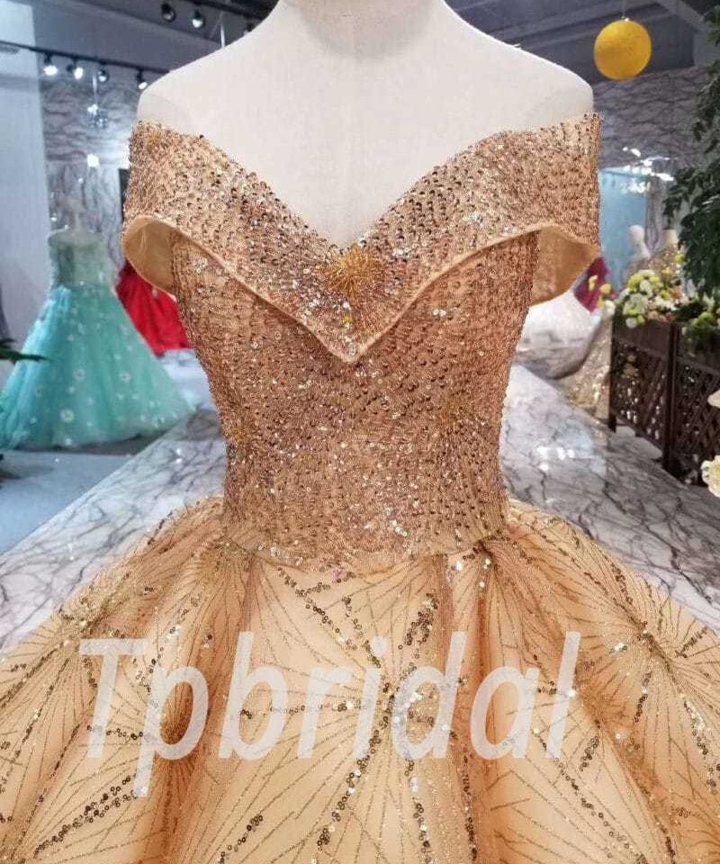 gold prom dress plus size-418-04