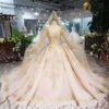champagne gold wedding dress 506-01