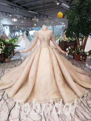 gold ball gown wedding dress 508-01