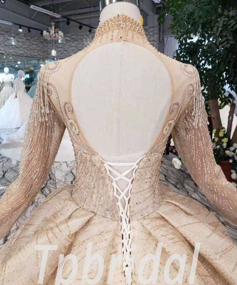 gold ball gown wedding dress 508-06