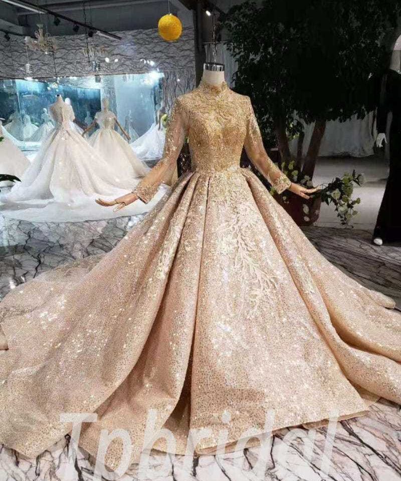 high neck wedding dress 507-02