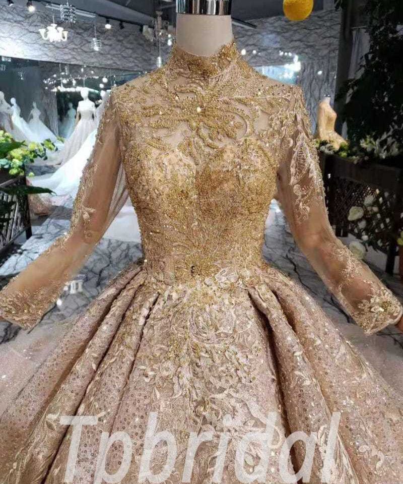 high neck wedding dress 507-03