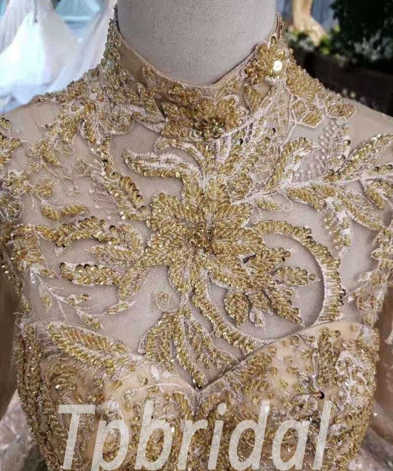 high neck wedding dress 507-04