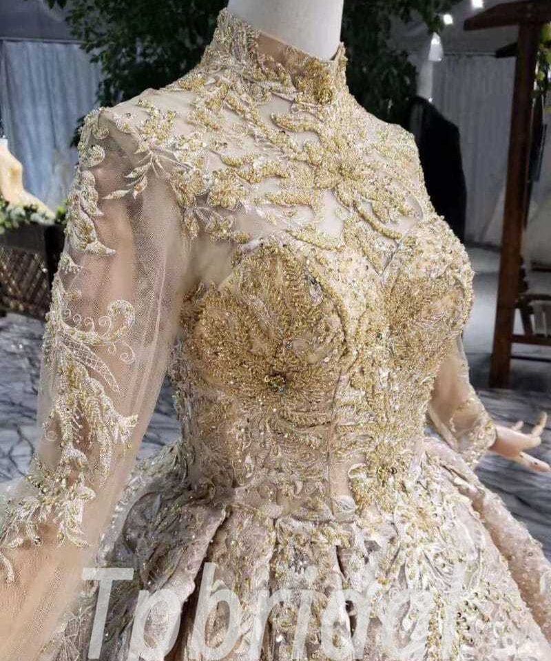 high neck wedding dress 507-06