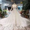 Detachable train wedding dress 512-01