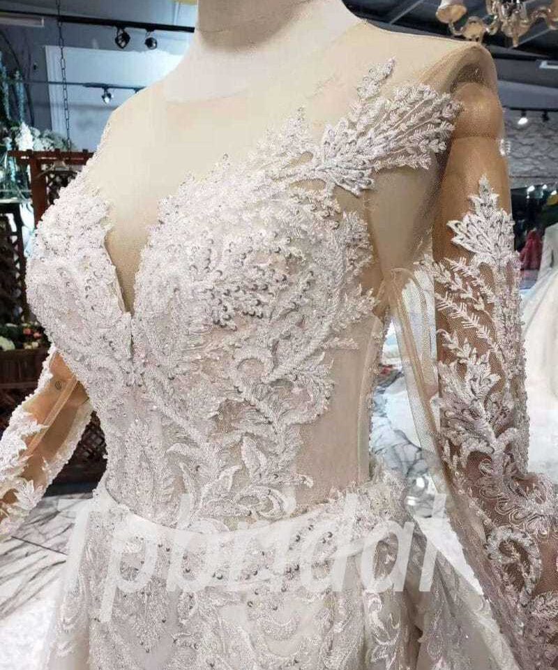 Detachable train wedding dress 512-07