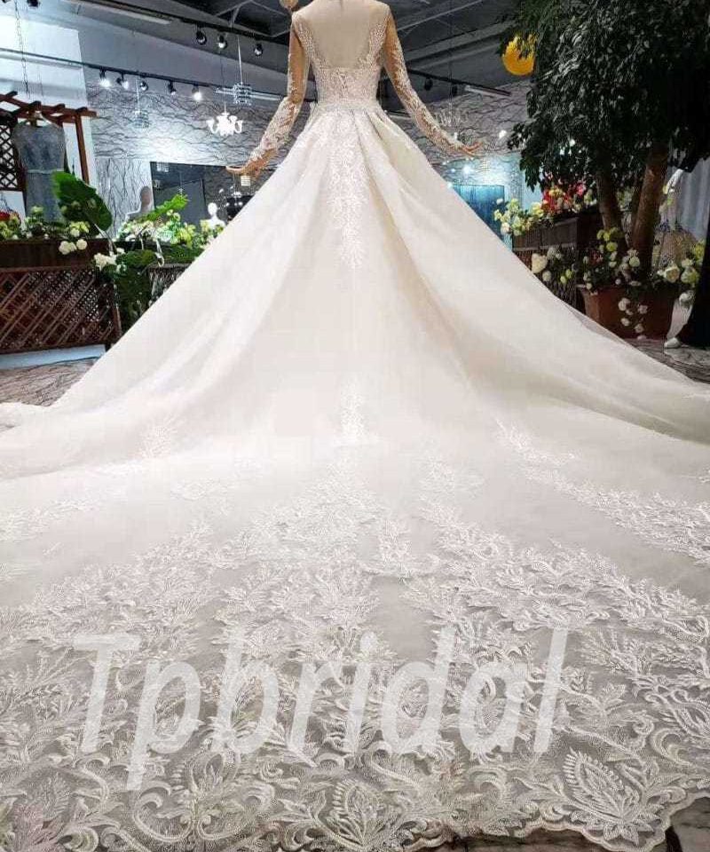 Detachable train wedding dress 512-08
