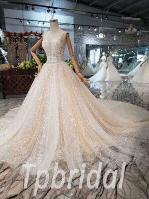 Spaghetti Strap wedding dress 523-02