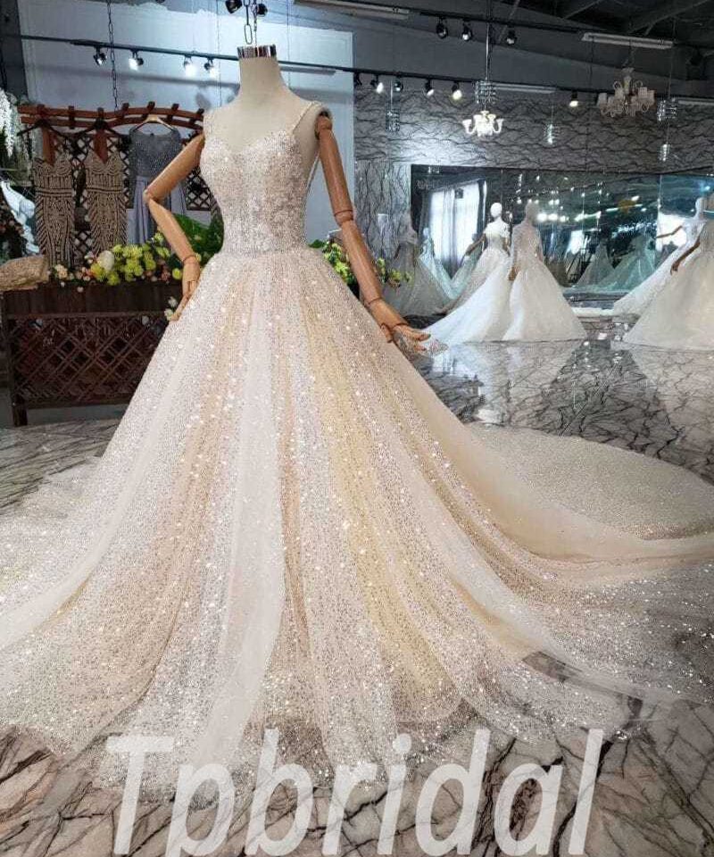 Spaghetti Strap wedding dress 523-02