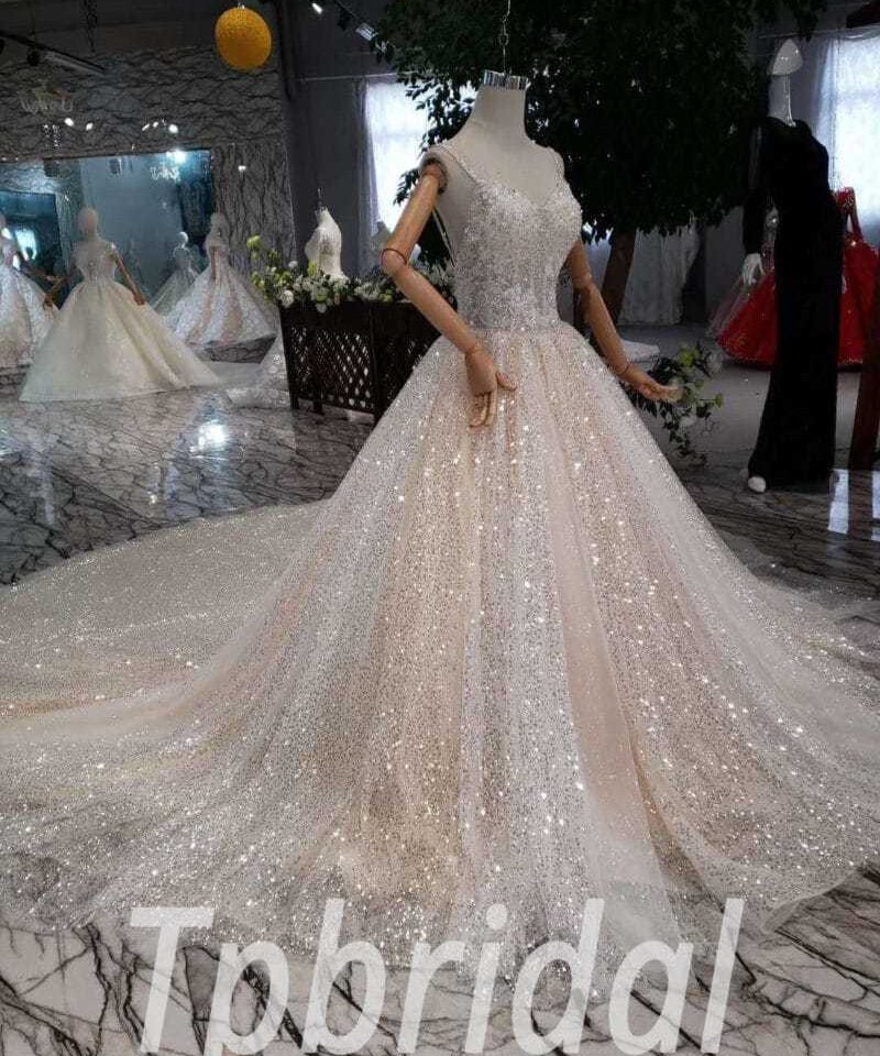 Spaghetti Strap wedding dress 523-03