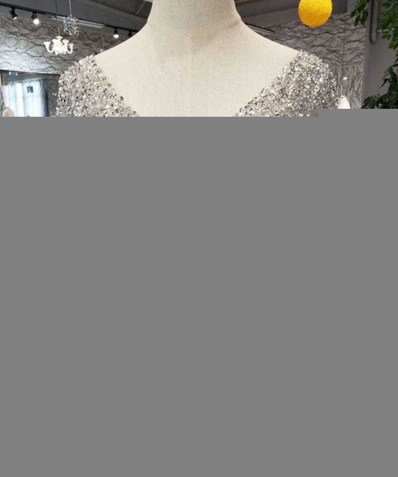 a line grey prom dress 513-04