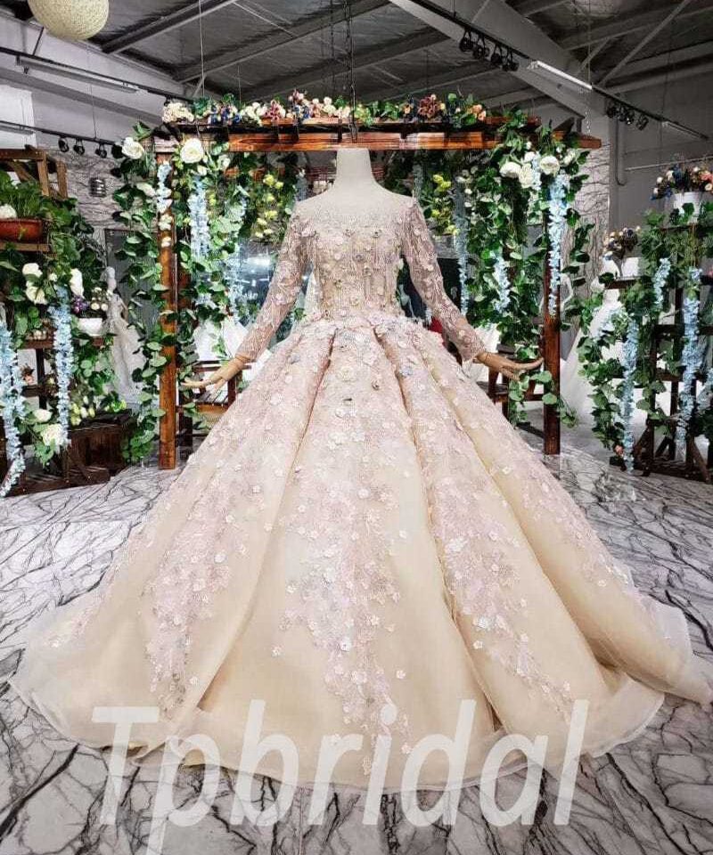 champange ball gown wedding dress 518-01