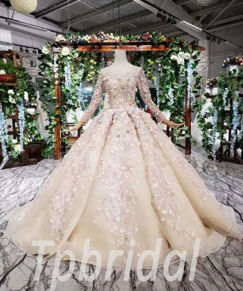 champange ball gown wedding dress 518-01