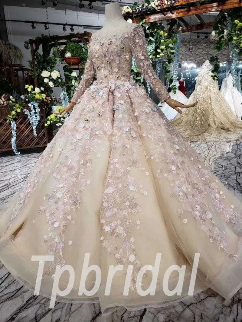 champange ball gown wedding dress 518-02