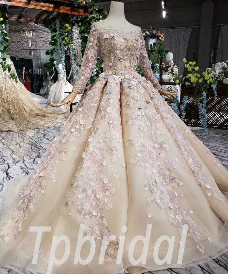 champange ball gown wedding dress 518-03