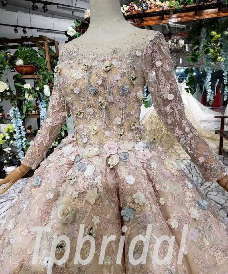 champange ball gown wedding dress 518-05