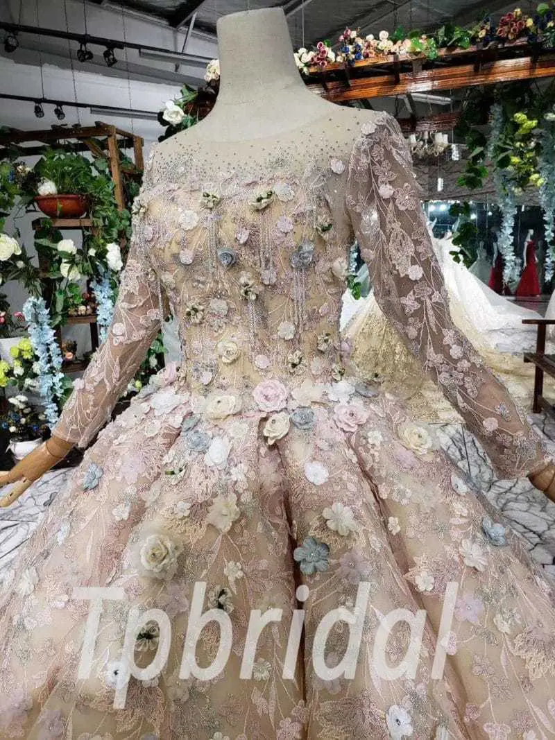 champange ball gown wedding dress 518-05