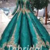 dark green prom dress 521-01
