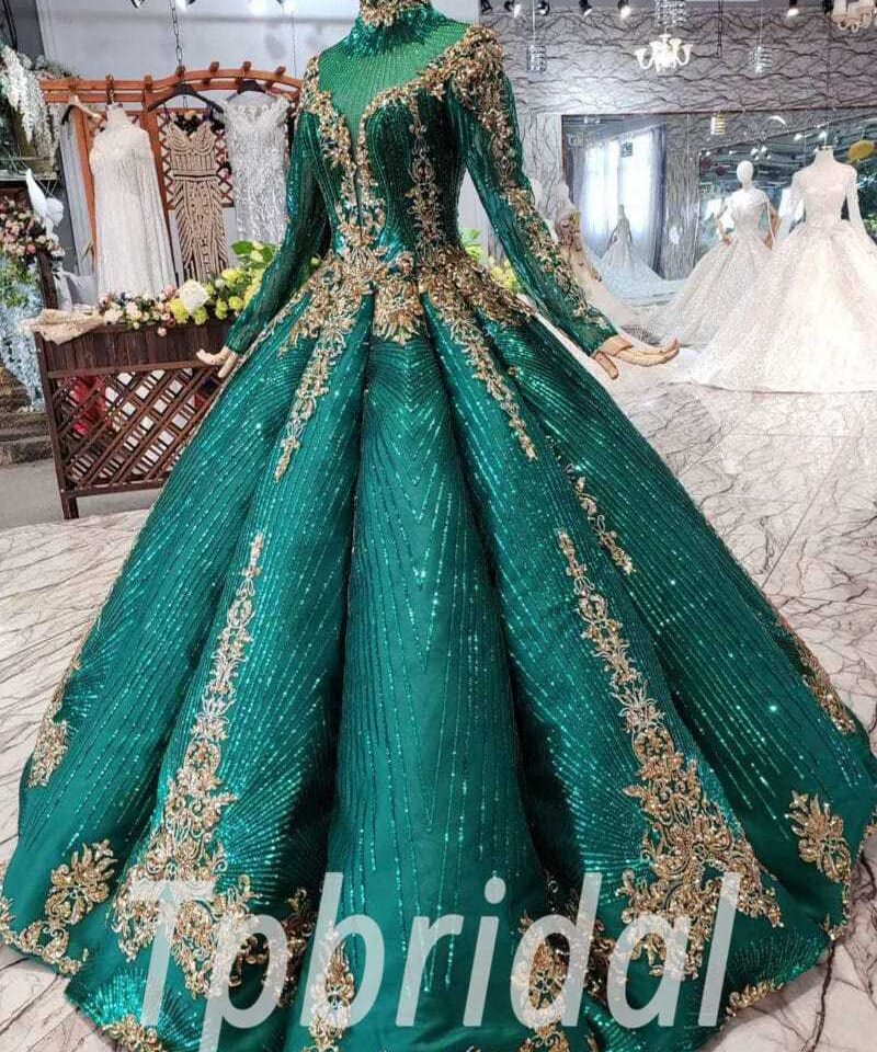 dark green prom dress 521-02