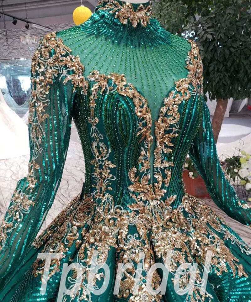 dark green prom dress 521-04