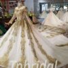 gold and white wedding dress 522-01