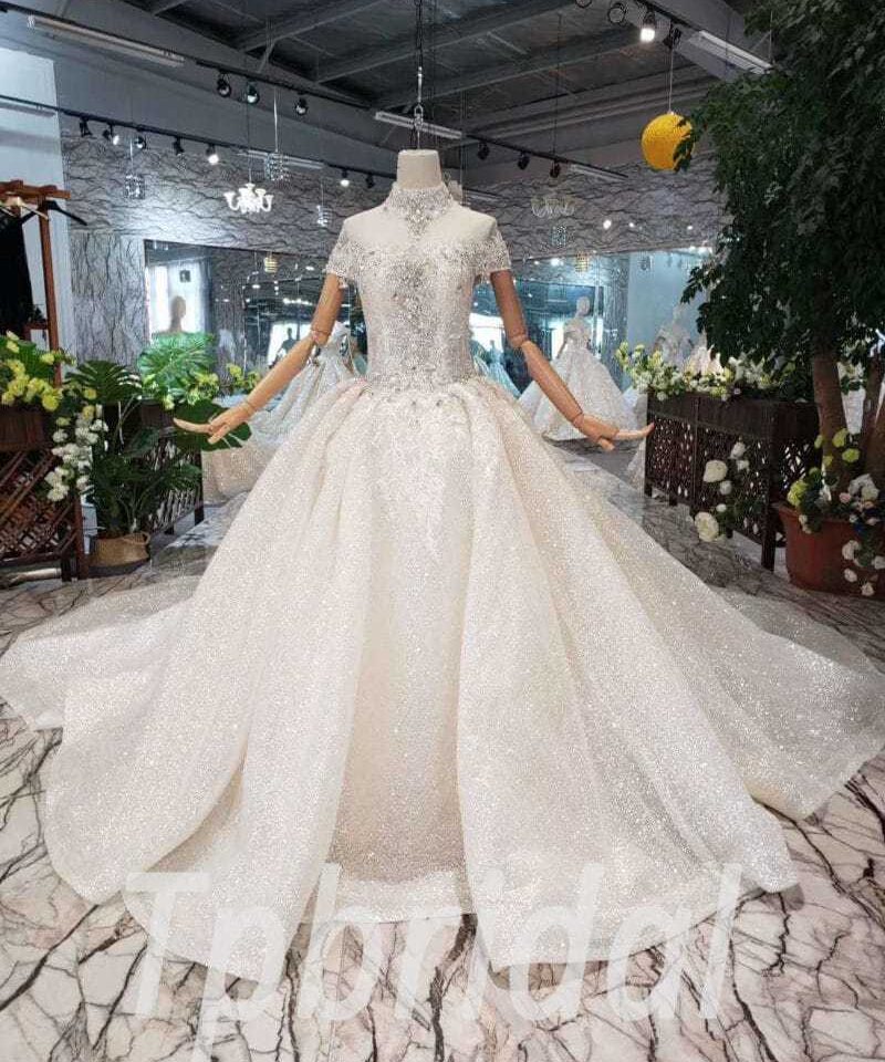 high neck wedding dress 520-01