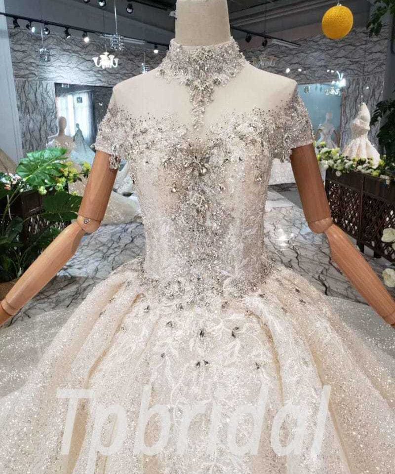 high neck wedding dress 520-04