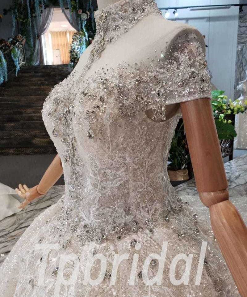 high neck wedding dress 520-06