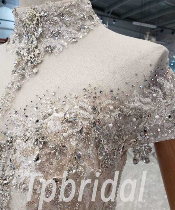 high neck wedding dress 520-07