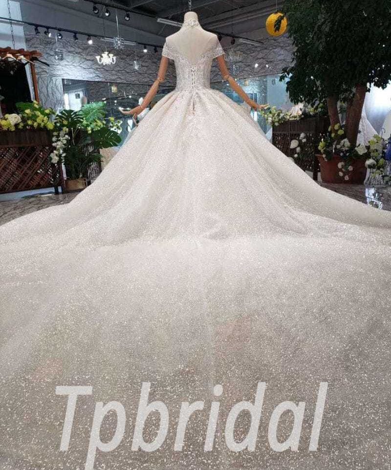 high neck wedding dress 520-09