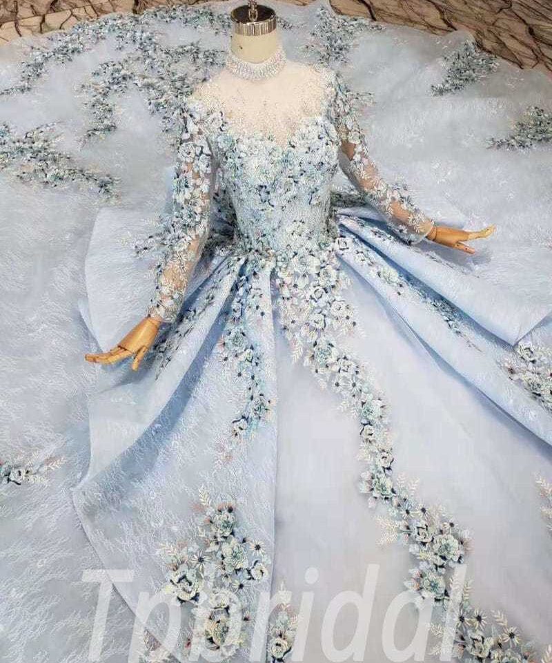 light blue prom dress 509-04