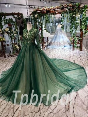 a line green dress 545-02