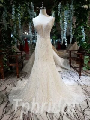 beaded mermaid wedding dress 538-01