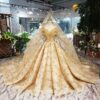 gold lace wedding dress 550-01
