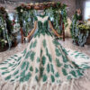 green wedding dress 549-01