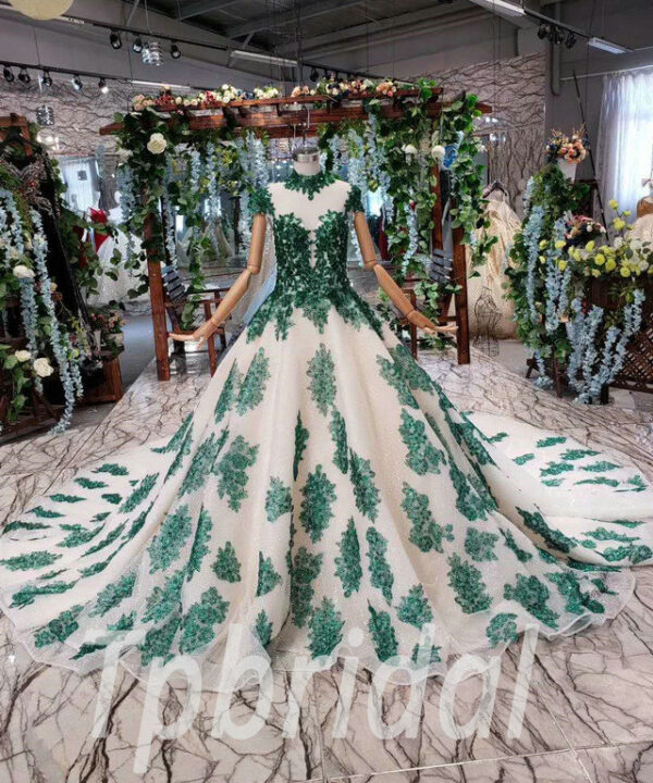 green wedding dress 549-01