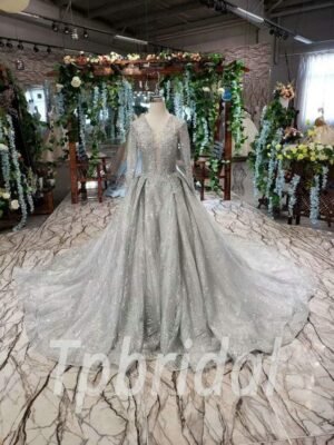 long grey prom dress 547-01