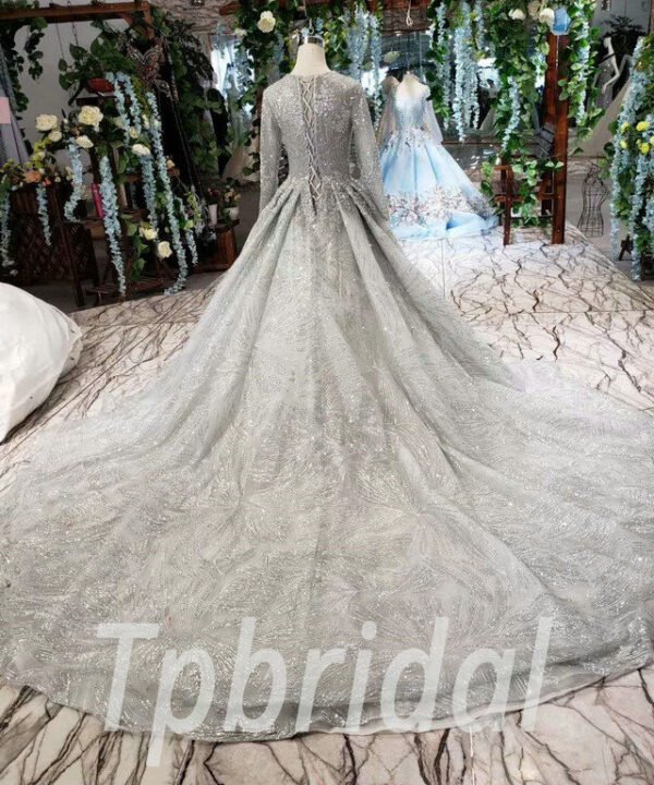 long grey prom dress 547-06