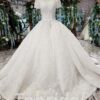 white shiny wedding dress 534-01