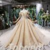 champagne princess wedding dress 561-01