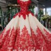 red and white wedding dress 560-01