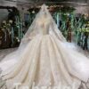 High neck ball gown wedding dress 583-04