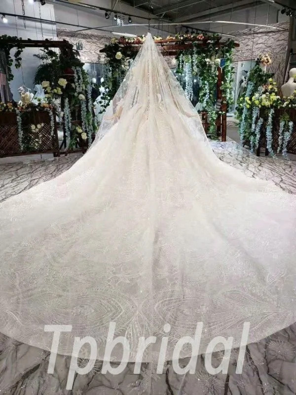 High neck ball gown wedding dress 583-10