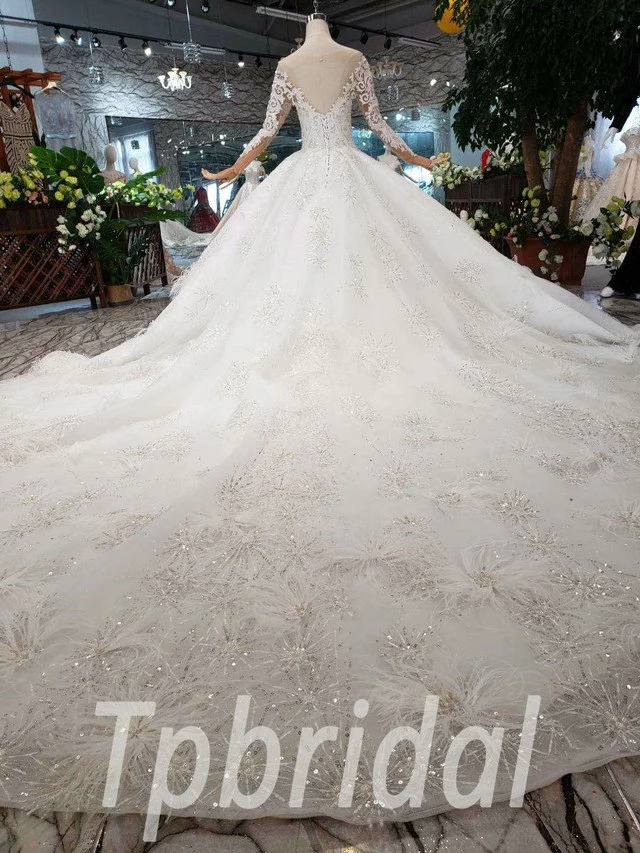 beaded lace wedding dress 577-08