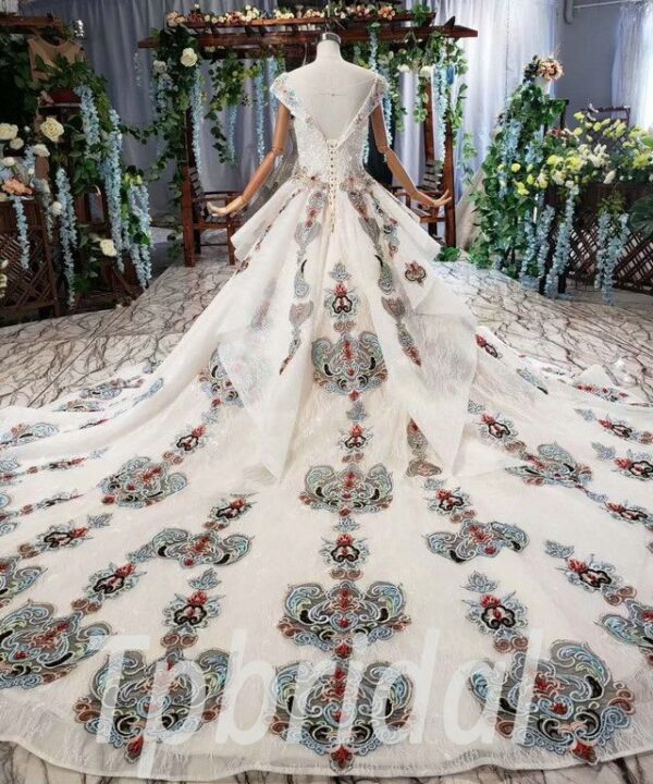 Alternative view of Color Wedding Dress Off The Shoulder Beaded Prom Dress