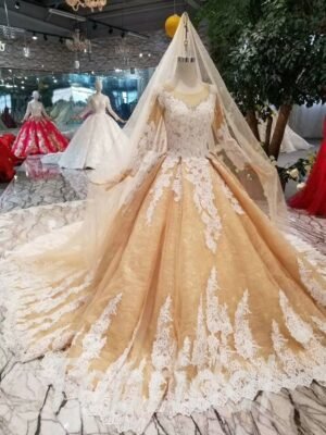 gold and white ball gowns 576-03