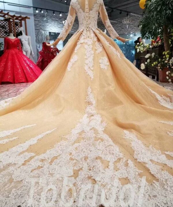 gold and white ball gowns 576-07